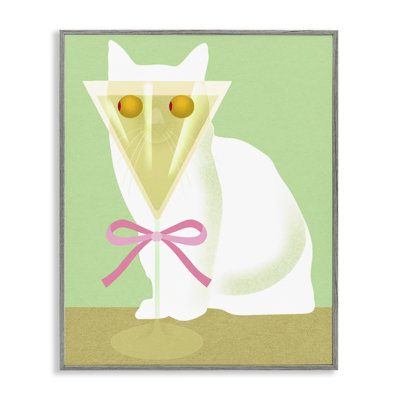 «Cat with Martini Olive Eyes», estampe numérique, design par Lil 'Rue