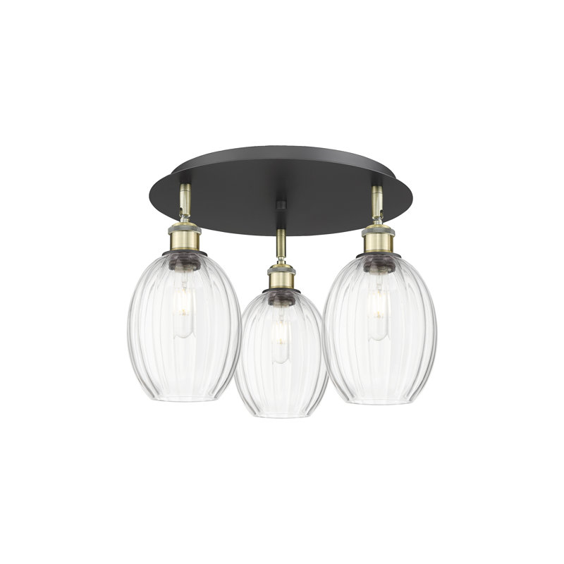 Plafonnier encastré 3 lumières Ballston - Draves, Clair, Laiton antique noir