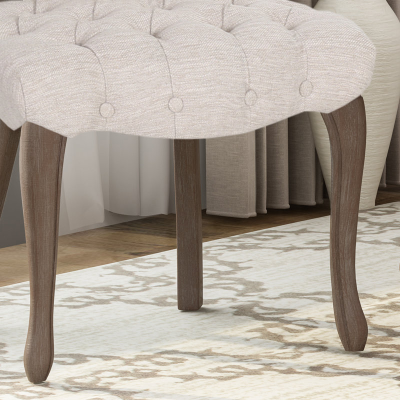 Richard Tufted Upholstered Parsons Chair, Beige