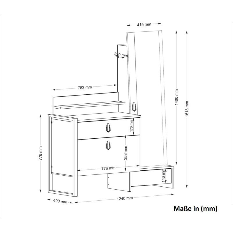 Tylor Dressing Table with Mirror