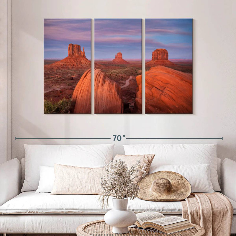 Alvord les mitaines dans Monument Valley au coucher du soleil, H 32 po x l 50 po