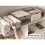 Paniers de rangement pour garde-robe, paniers de rangement extra larges avec fenêtre transparente et poignées, organisateur de tissu pliable pour vêtements, tablettes, brun et beige, paquet de 3-128589688-128589689
