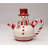 Sophisticated Red and White Snowman Teapot 