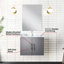 24 po De salle de bain W gris foncé avec comptoir en marbre, miroir 18 po et robinet - comptoir, teinture fonctionnelle-728748100