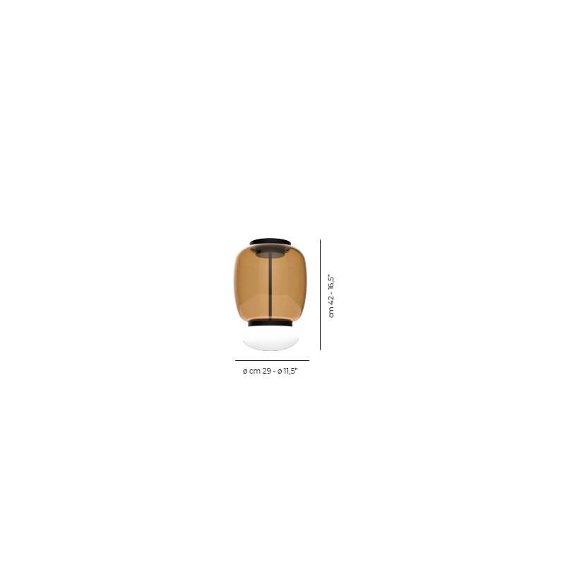Faro Ceiling Lamp G Crystal White Matt Black 2 L2202 Ul, 2700K, Matte Black, Dark Amber White