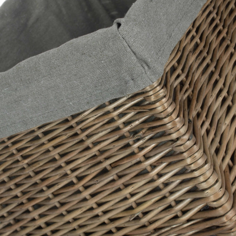 House Of Hampton Wicker Decorative Basket, Antique Wash Grey