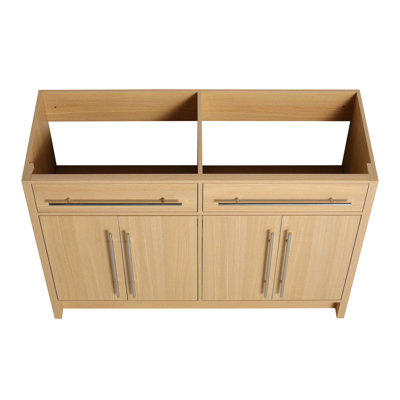 48" Freestanding Bathroom Vanity, 4-Soft Closing Door, (Only Vanity, Excluding Sink)
