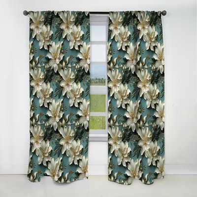 Rideau à motif floral Mirage Elegance Tropical