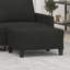 Repose-pieds rectangulaire en polyester noir Vidaxl