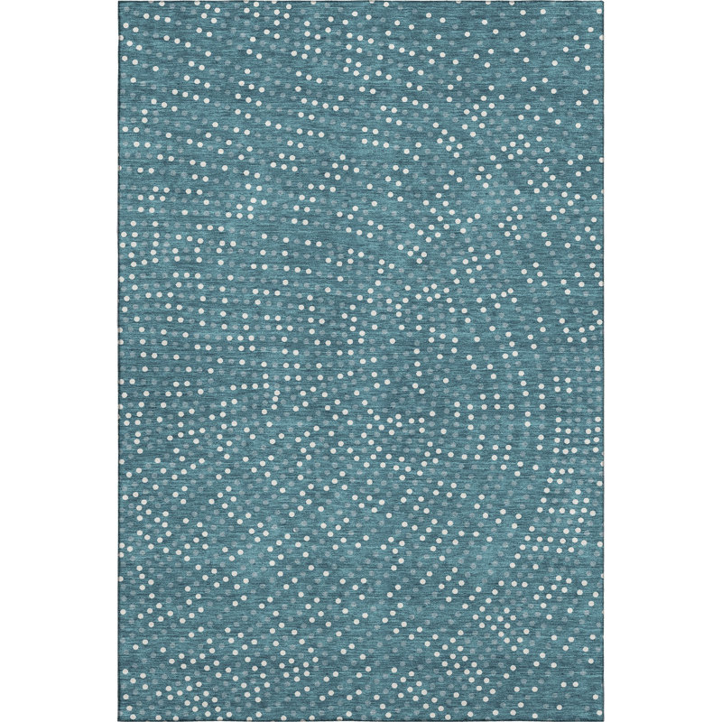 Premium Machine Washable Colmenero AMF1021 Circles Rug, Rectangle 3' x 5'