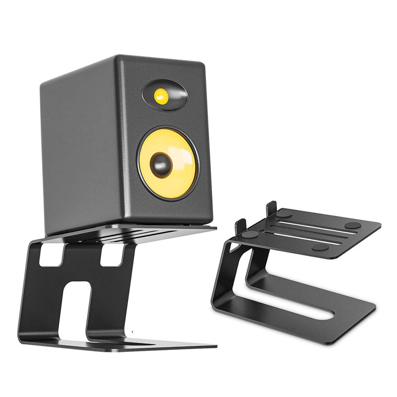 2Pcs Desktop Speaker Stand Storage Bracket with Vibration Absorption Pad Studio Monitor