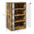 4 Media Cabinet, Rustic Brown - Audio Video Stand With Adjustable Shelves, Tempered Glass Doors For Gaming Console, Player, Receiver, Electronics Storage Stereo Brown, Doors, Cable Management And