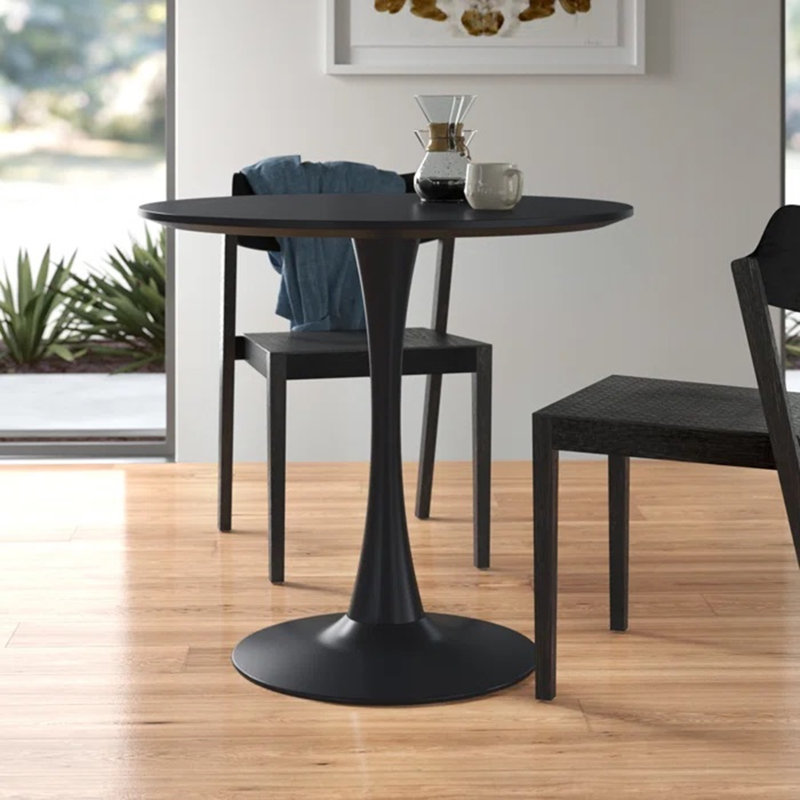 Pedestal Dining Table, Black, 29.1”H x 31.5”L x 31.5”W