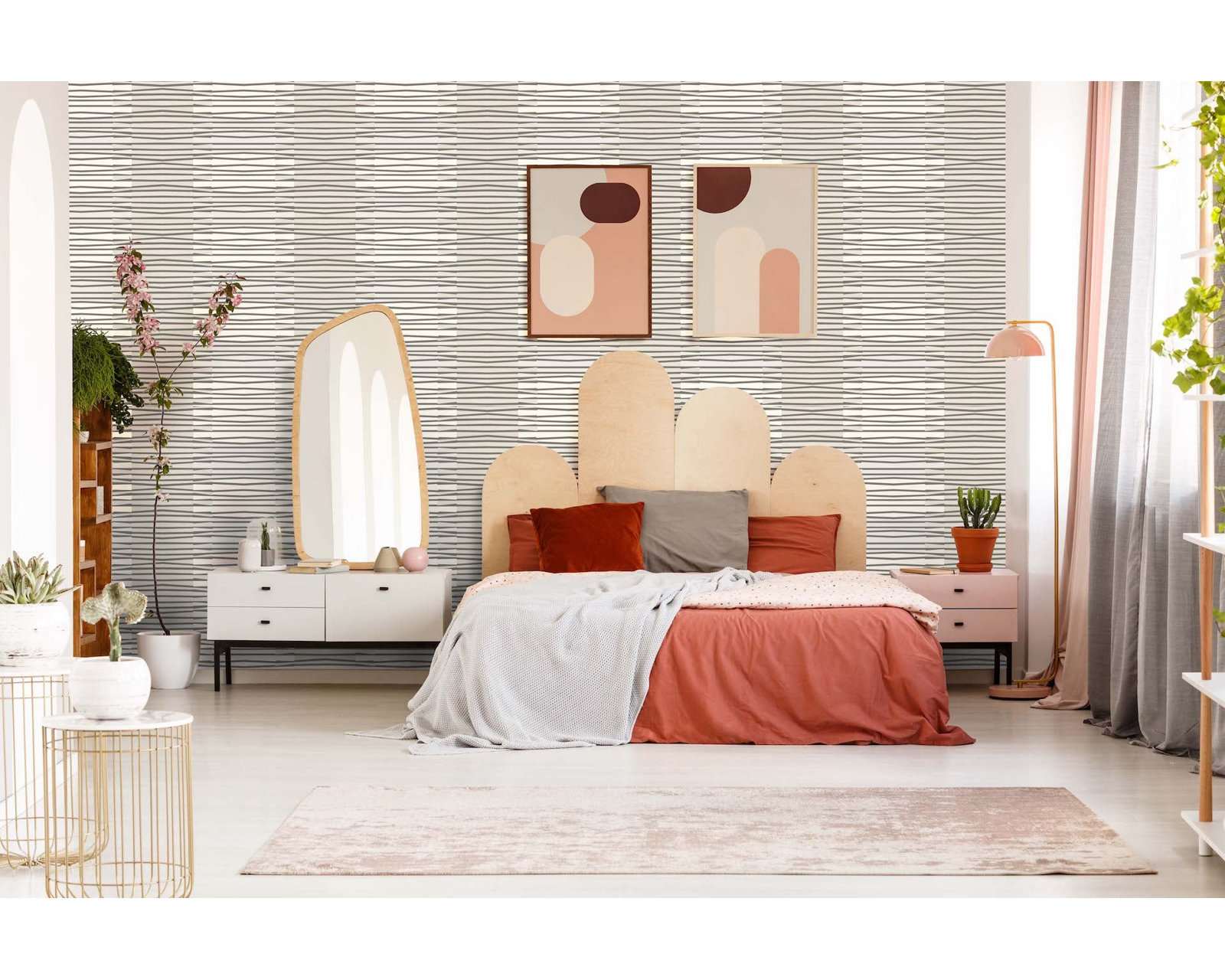 Geometric Peel & Stick Wallpaper Roll, Linen