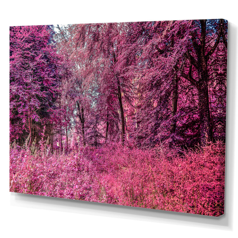 «Pink and Purple Fantasy Forest VII», reproduction sur toile flottante, H 8 po x l 12 po x P 1 po, Toile tendue