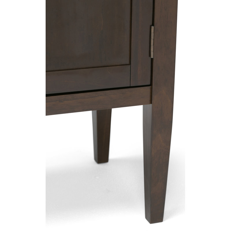 Dark Brown Wood Sideboard Buffet with Wine Rack