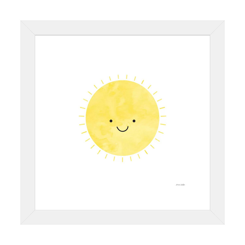 «Sunny Days» par Ann Kelle - impression d'art graphique, H 16 po x l 16 po x p 1 po, Papier encadré blanc