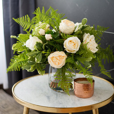 Silk Roses Arrangement in Vase