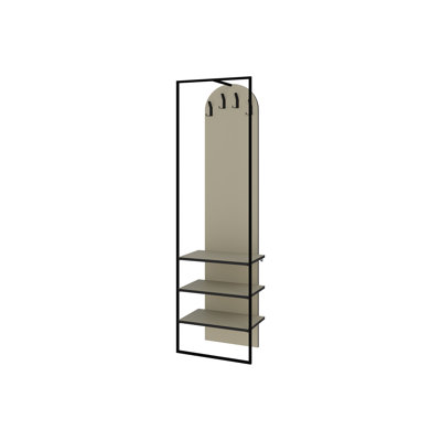 Akalya Hall Stand Coat Rack with Shoe Storage 180cm High 