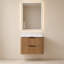 Ensemble de vanité suspendue noire de 61 cm (24 po) avec lavabo intégré et miroir de courtoisie à DEL de 61 x 102 cm (24 x 40 po).-1574173658-1574173659