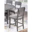 Gris classique de 2 chaises hautes de salle à manger en tissu à dossier pour une pièce élégante et fonctionnelle-699155364