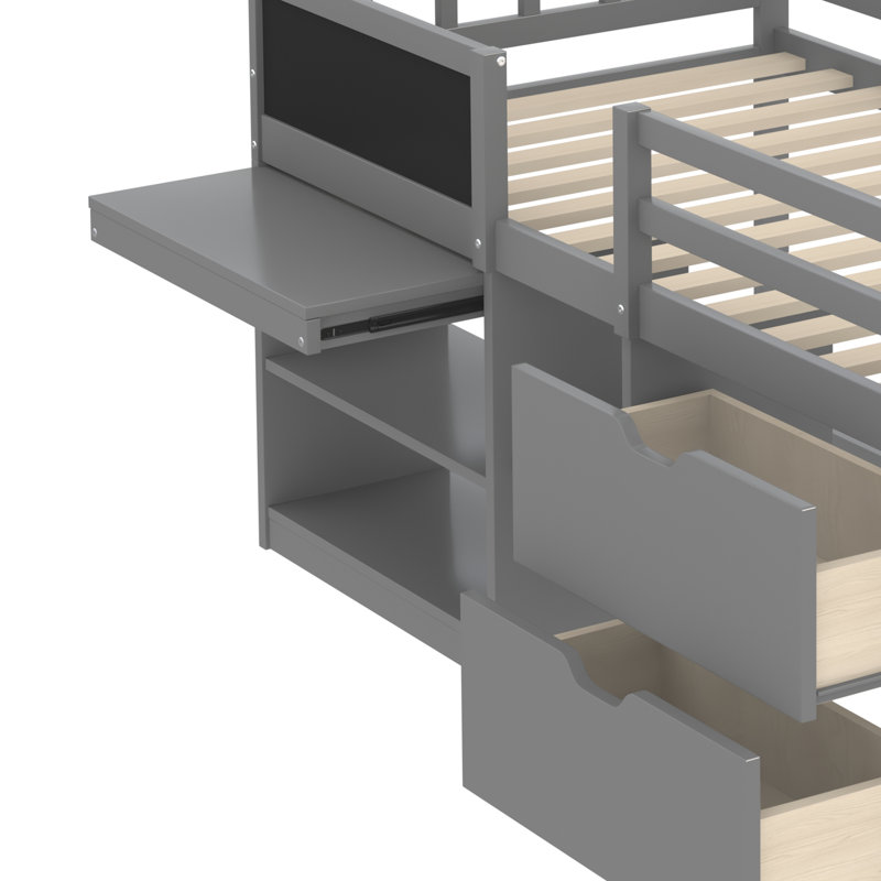 Lit mezzanine simple Herley Kids, gris