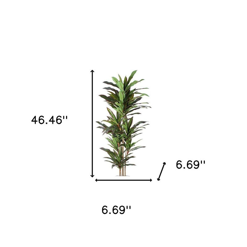 Arbre Dracaena artificiel vert 71 po dans un pot noir