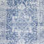 Tapis lavable à la machine avec envers antidérapant à motif floral moderne abstrait bleu marine et crème-1596412527