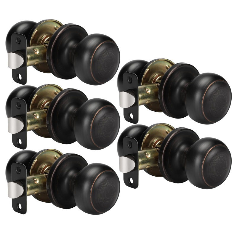 Ensemble de 5 poignées de porte intérieures en bronze huilé pour portes de couloir et de garde-robe, paquet de 5