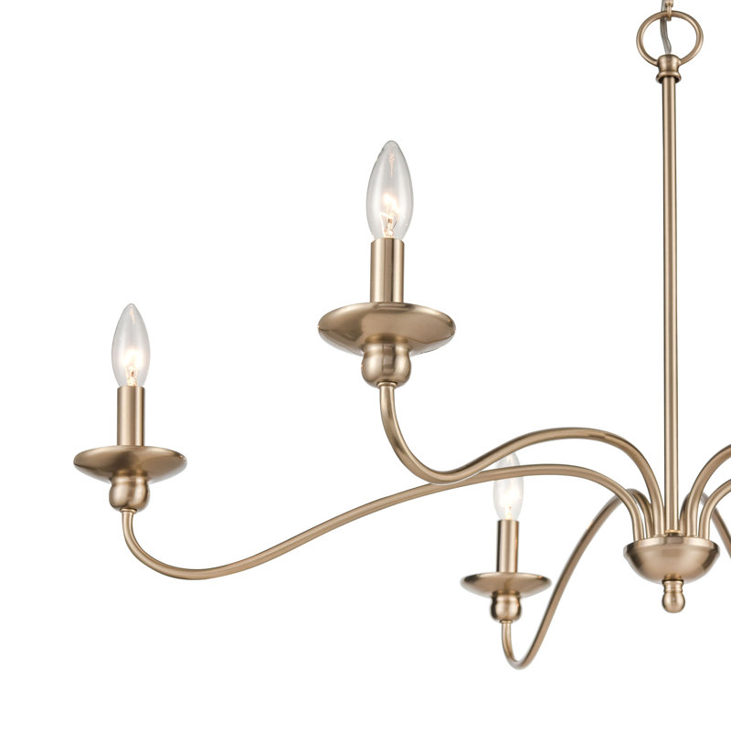Lustre en acier à intensité variable Delvona, Or moderne, 6