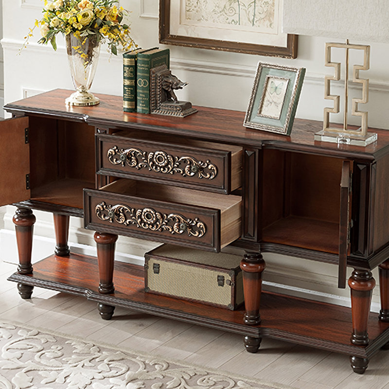 Classic Multi-Function Solid Wood Sideboard, Brown