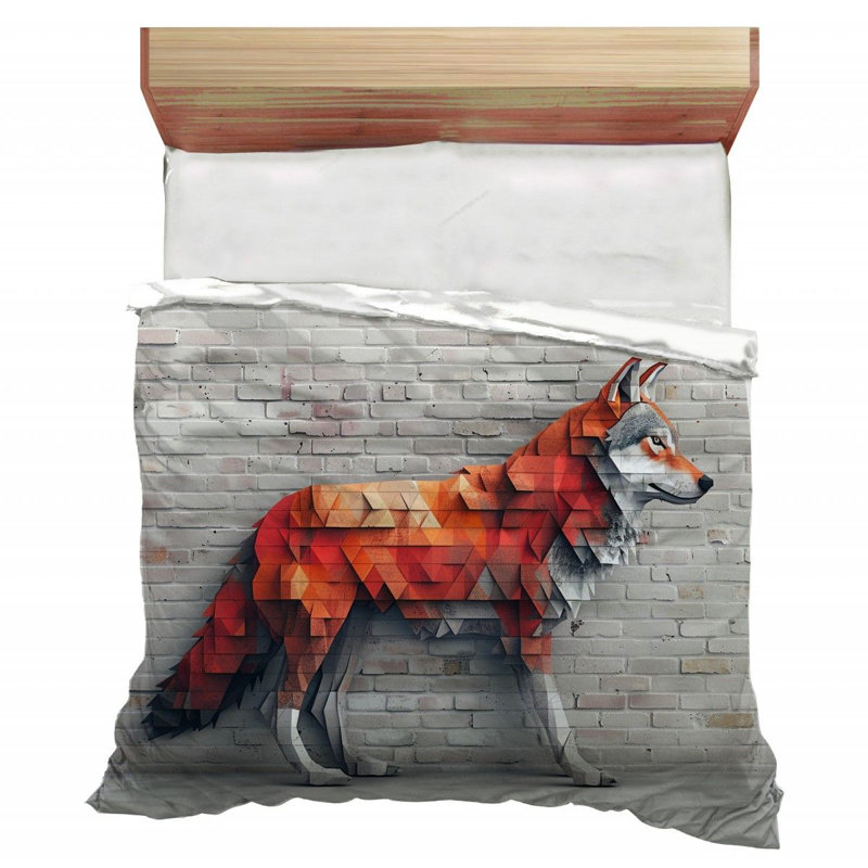 Fox Art Geometric Comforter, Queen Comforter