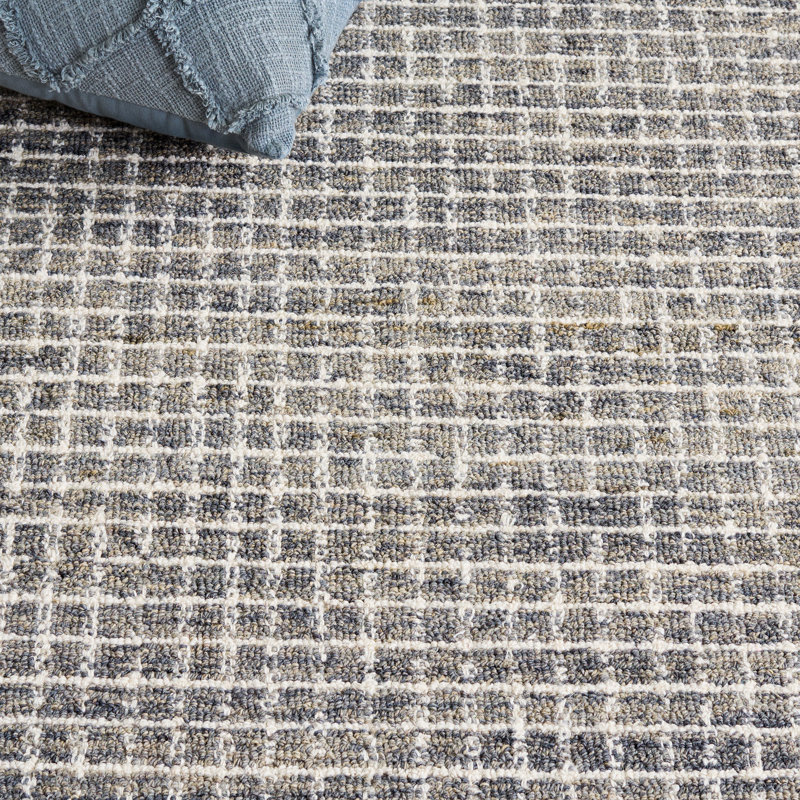 Pine 503 Hand Tufted Wool Pile Geometric Rug, Rectangle 8' x 10'