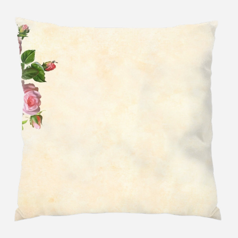 Coussin décoratif fleur Valerton, Microsuède, Intérieur