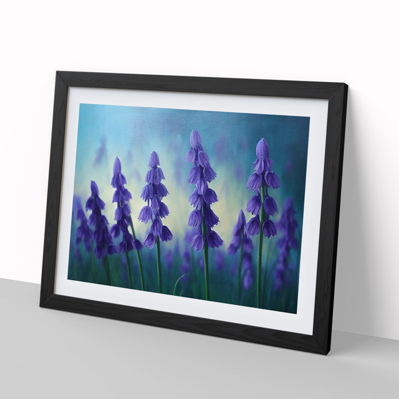 Bluebell Flower Vol.1 - Single Picture Frame Print, Black Framed, 46cm H x 64cm W x 2cm D