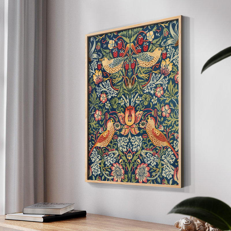 "Vintage Abstract Print", impression encadrée sur papier, Naturel, H 10 po x l 8 po