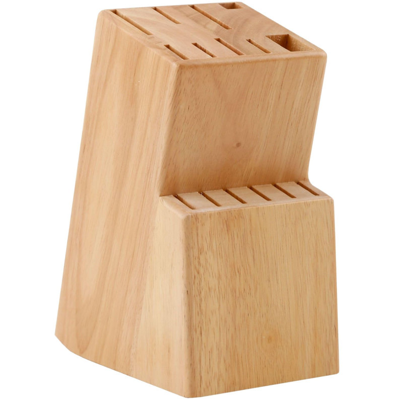 Porte-couteaux de cuisine élégant et robuste (15 fentes), Naturel