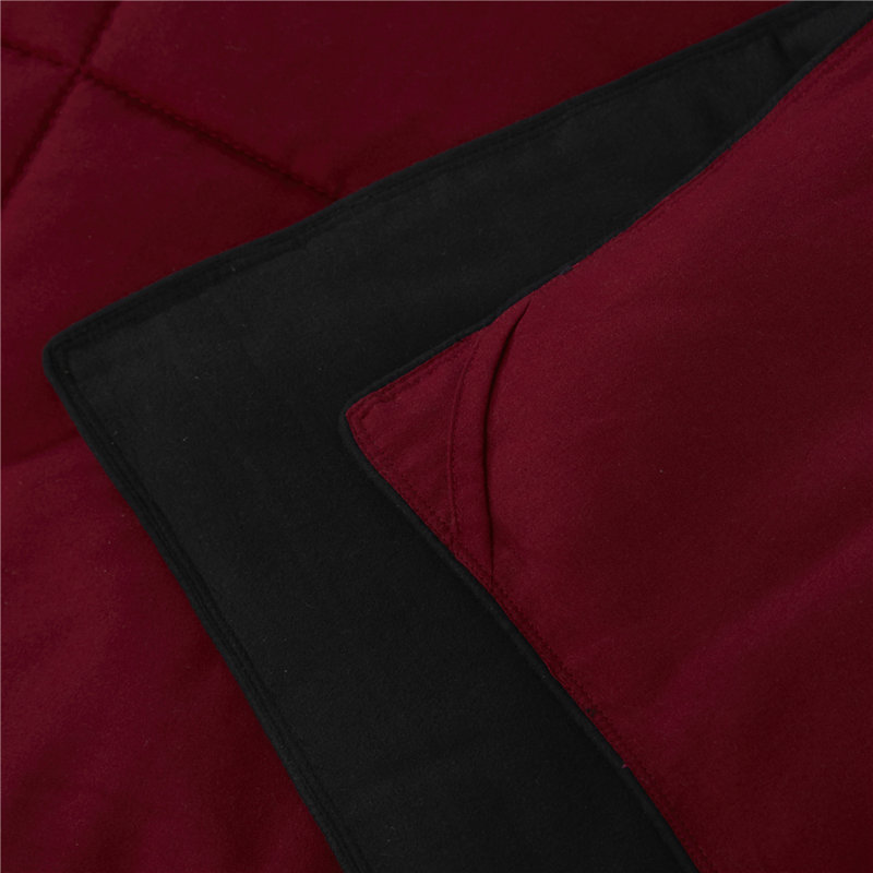 Black Reversible Microfiber Full/Queen Duvet Set