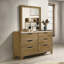 Commode transitionnelle à finition brune avec 6 tiroirs de rangement et meubles de chambre à coucher 1 pièce en bois d'hévéa massif