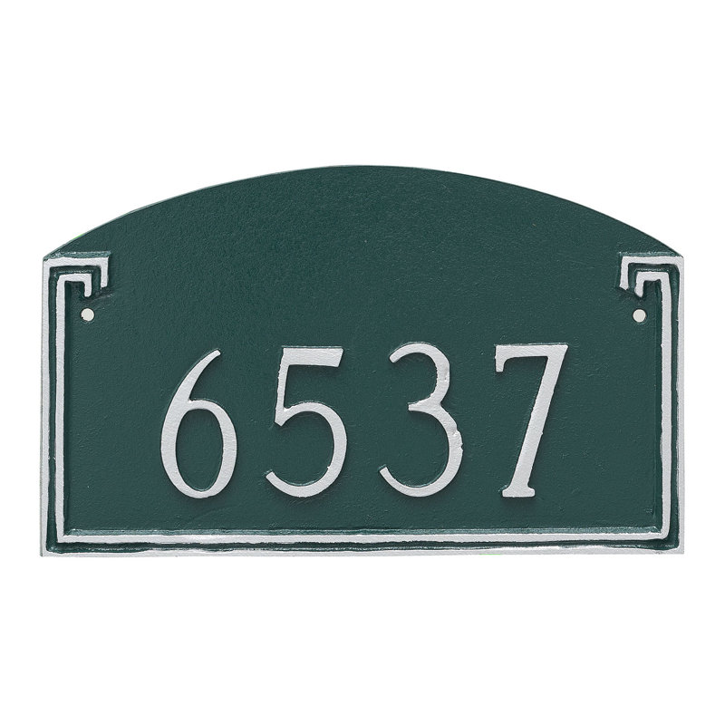 Plaque d’adresse murale sur 1 ligne Petite, Bleu marine / doré