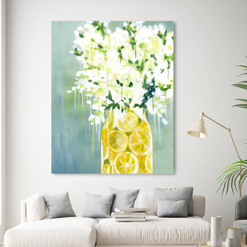 Limoncello - peinture sur toile, Toile tendue, H 20 po x l 17 po