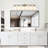Golden Bathroom Vanity Lighting Fixture, 6-, Frosted Glass Shades, Modern Wall Mount , Mounted Design-858312204-858312313-858312306
