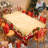 1Pc Round/Rectangular Polyester Tablecloth, Christmas Tablecloth With Pine, Snowman, Truck, Embosed Edge, Christmas Decorations For Dining Table, Festival Party Holiday Table Decoration, Festival Gift-1238879299