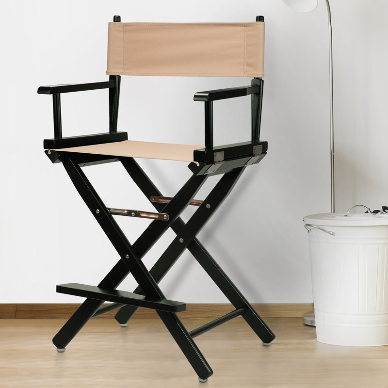 Chaise de réalisateur pliante 24 po, Noir, noir, noir, noir, Brun