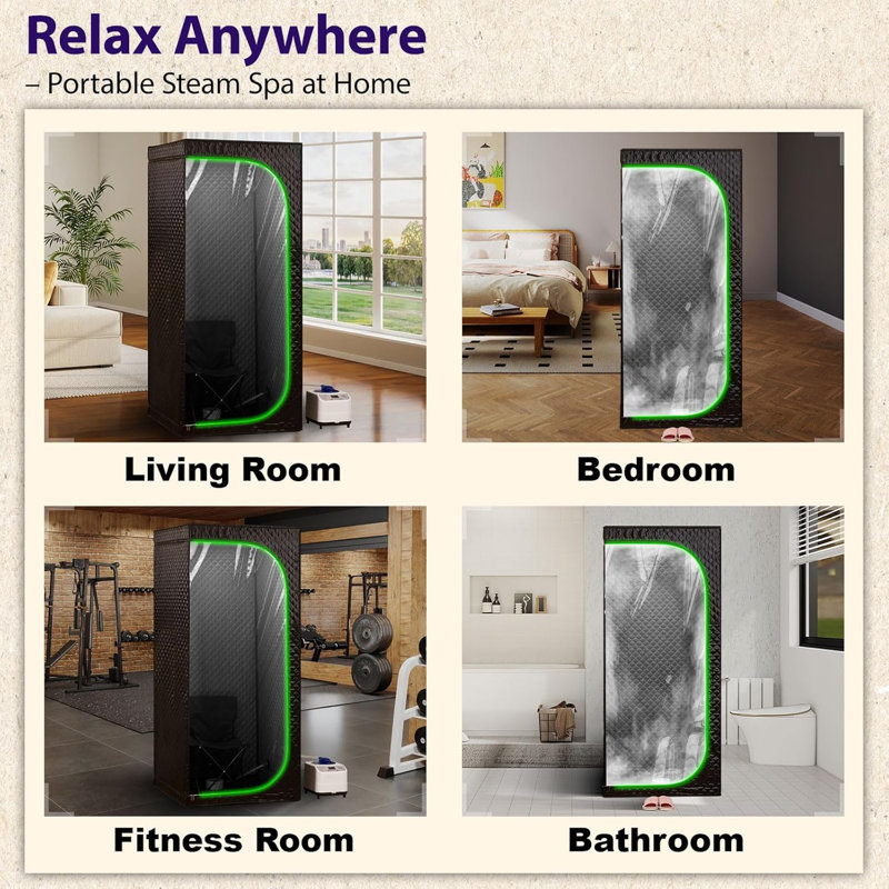 Portable Steam Sauna Tent For Home - Foldable Design With Transparent Door, Fast Heating Spa For Relaxation, Fits In Bedroom & Apartment