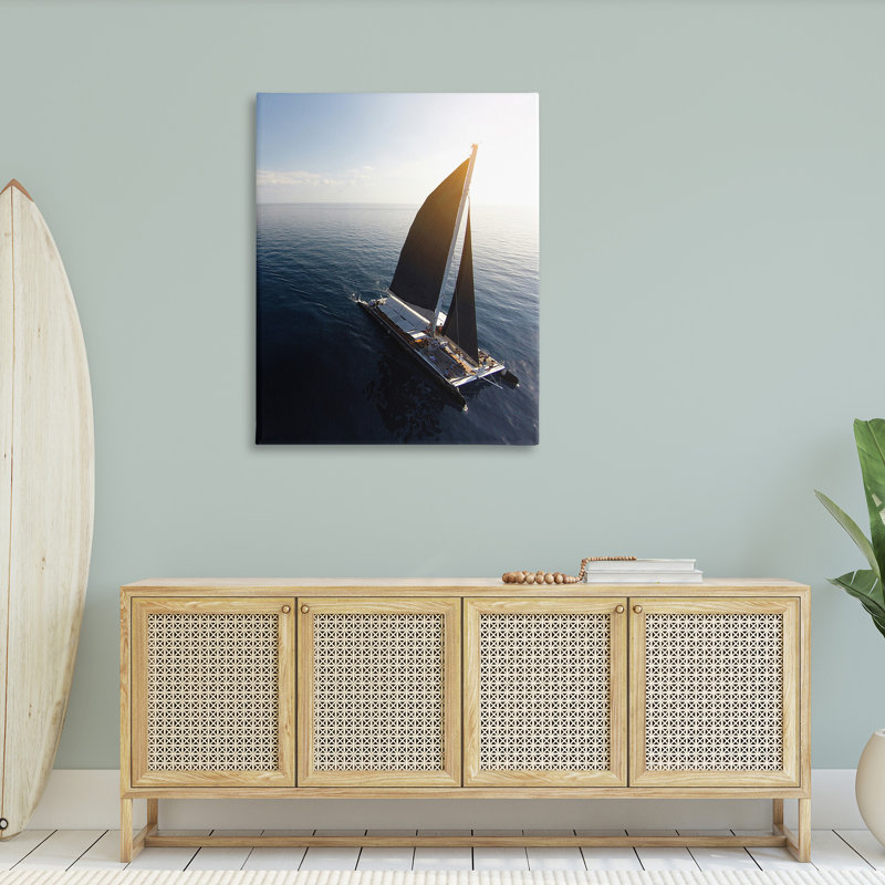 Art nautique sur toile, "Nautical Barge", H 48 po x l 36 po