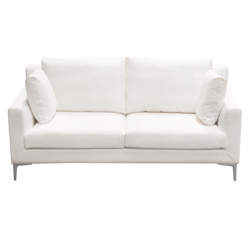 Seattle Upholstered 71'' Sofa, White Polyester