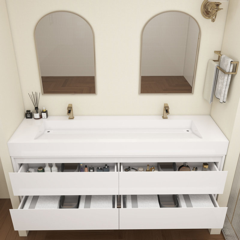 Base de meuble-lavabo Victoria seulement, Blanc lustré