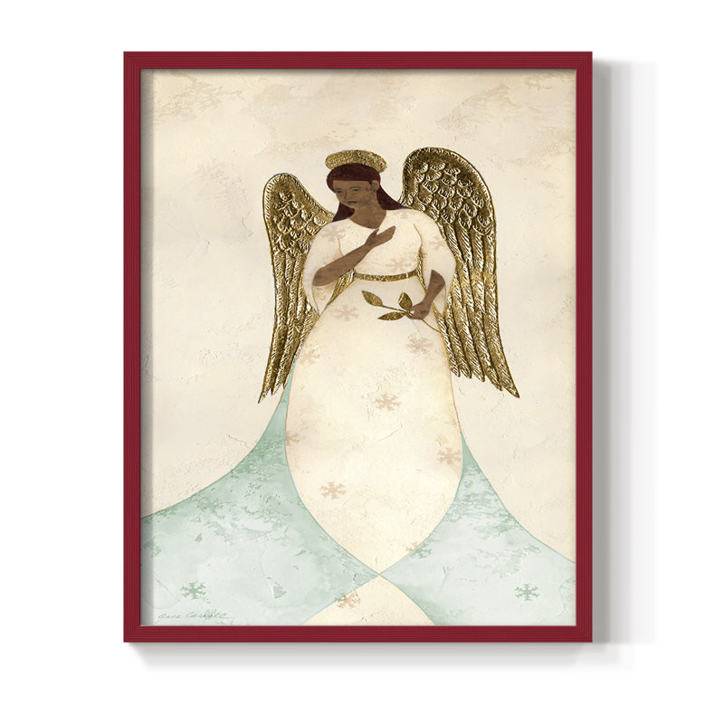 Seraphin I Framed Print - Solid Wood, 21" H x 17" W, Red