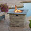 32'' Stone Square Mgo Fire Pit W/ Grey Top- 40,000 Btu